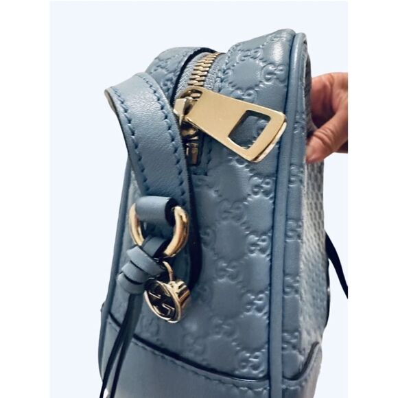 Gucci Micro GG Monogram Blue Leather Crossbody Bag - Picture 11 of 14